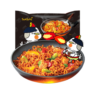 挑战味蕾极限 韩国三养火鸡面，一袋装劲辣干拌速食面评测